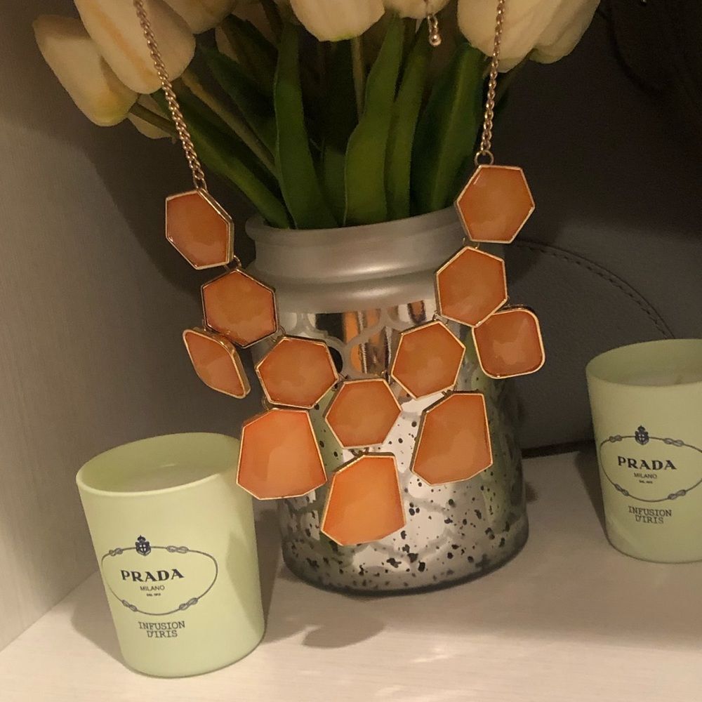 Orange statement necklace - Picture 2 of 5